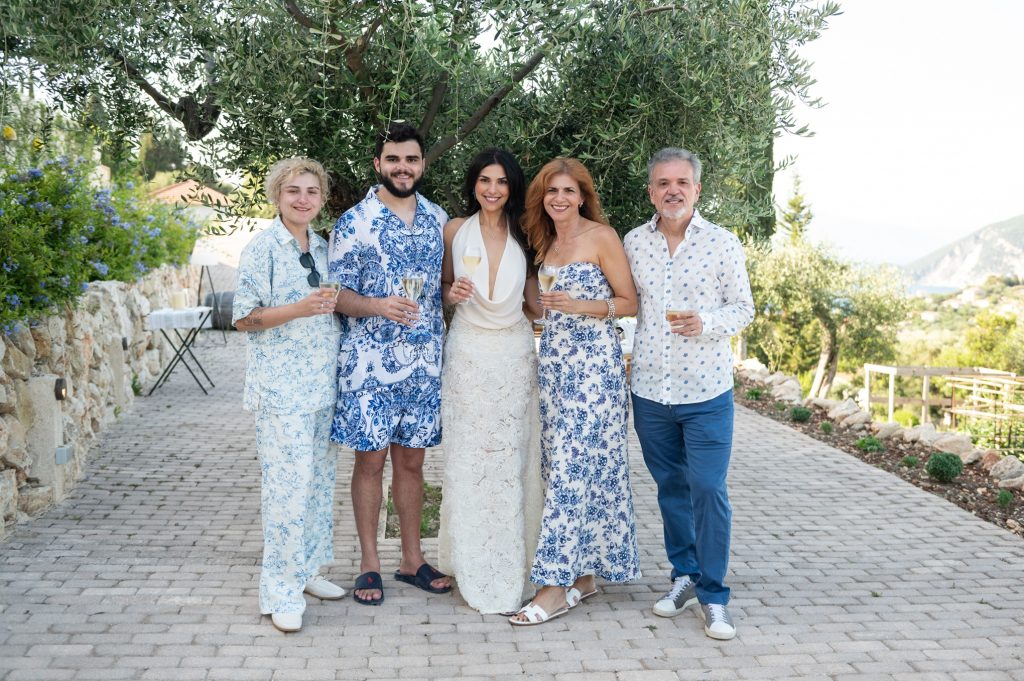 Guests at pre-wedding dinner party in Ithaca Greece, Stavros