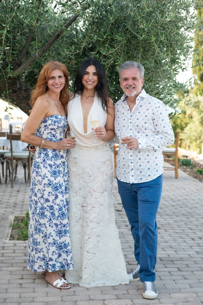 Guests at pre-wedding dinner party in Ithaca Greece, Stavros