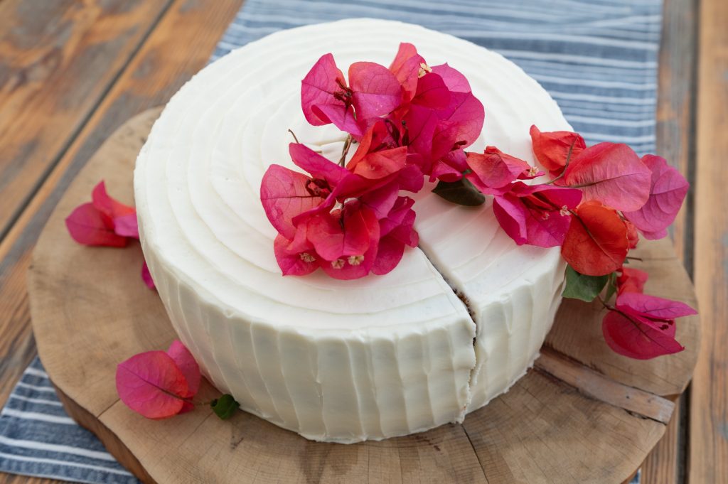 Cake at pre-wedding dinner party in Ithaca Greece, Stavros