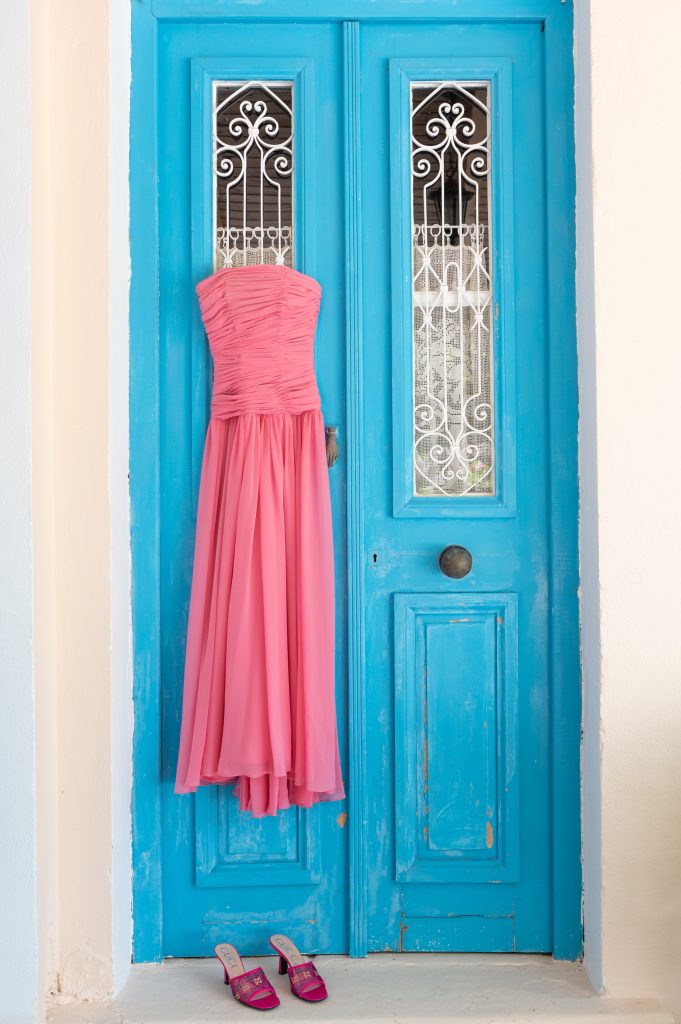 Bride outfit for wedding in Ithaca Greece, Stavros