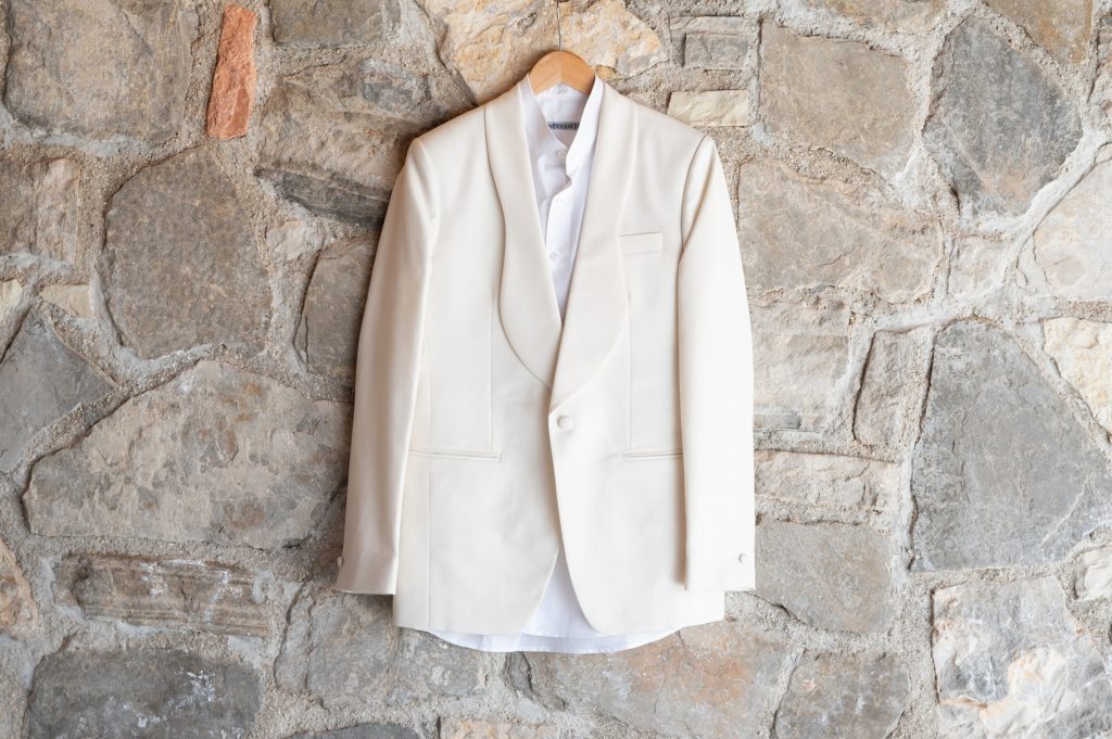 Groom's outfit for wedding in Ithaca Greece, Stavros