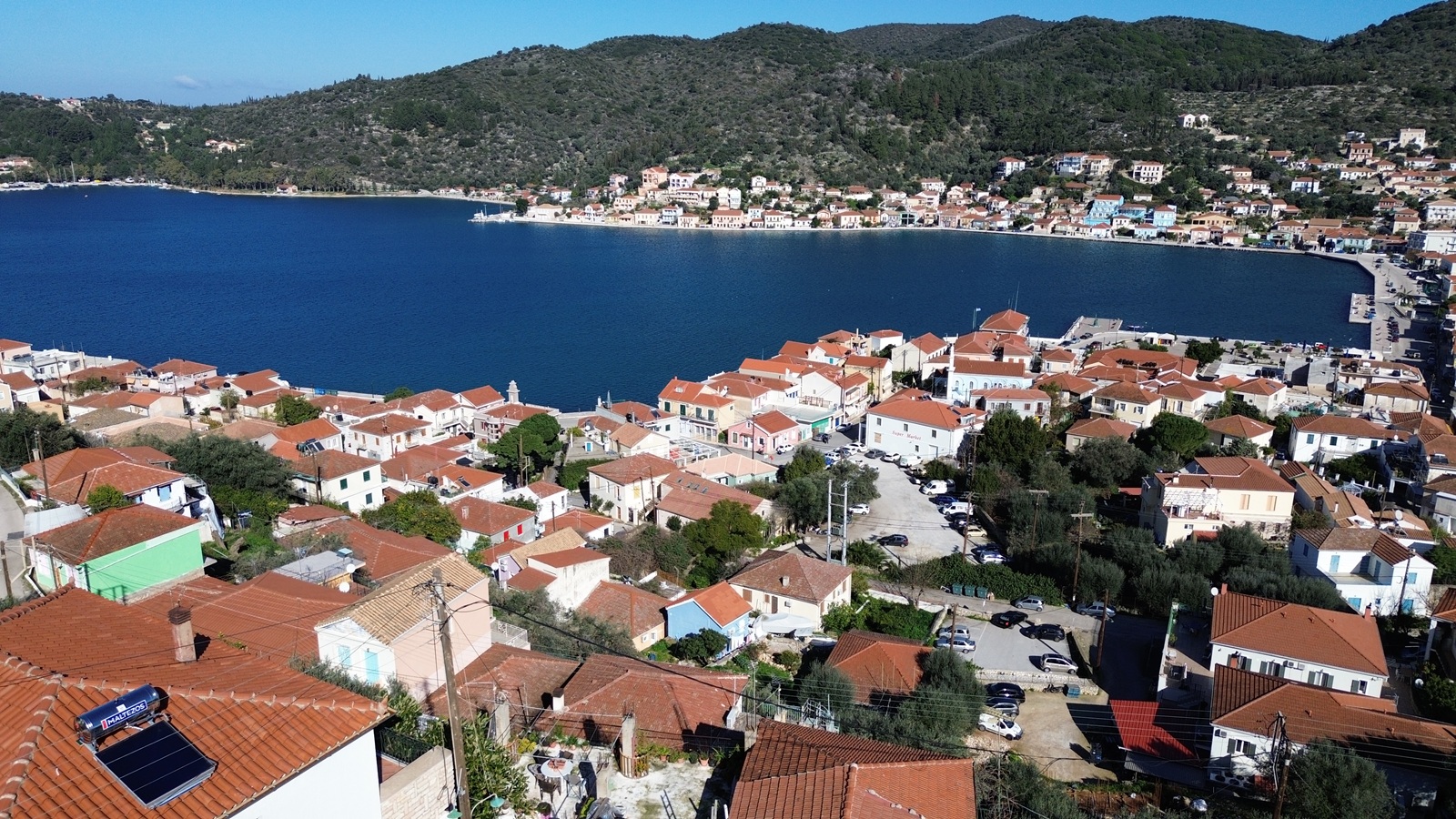 Aerial view of area of house for sale in Ithaca Greece, Vathi