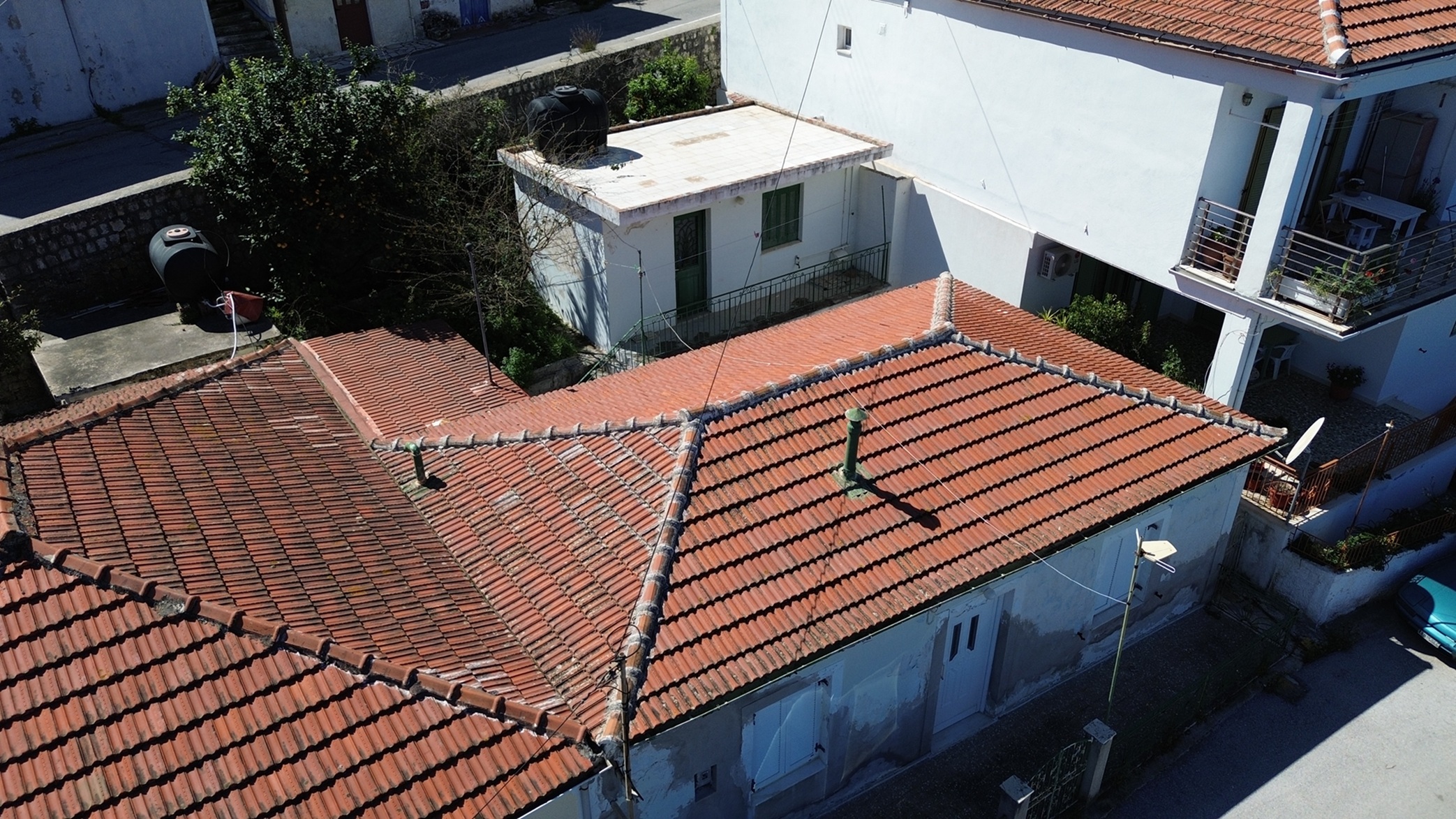 Aerial view of house for sale in Ithaca Greece, Vathi