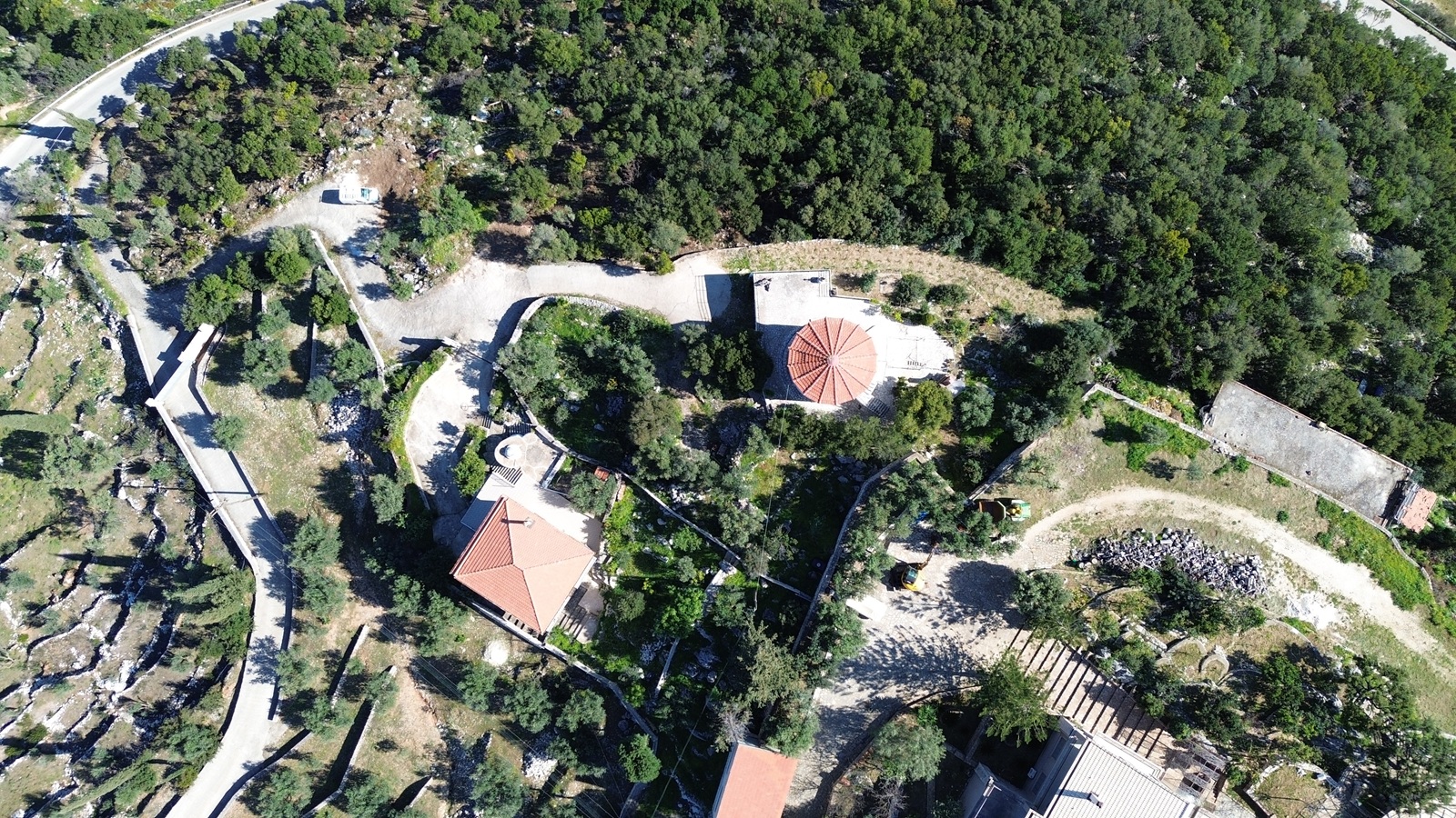 Aerial view of house for sale in Ithaca Greece, Vathi