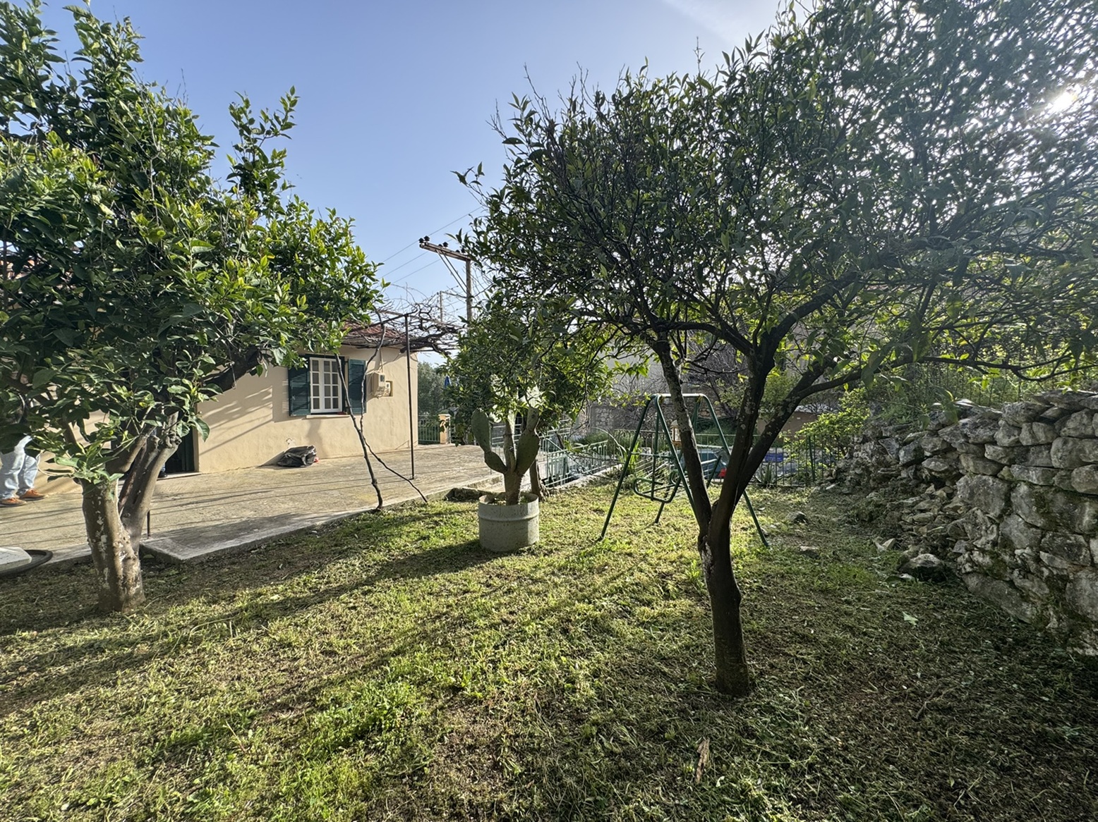 Garden and patio of house for sale in Ithaca Greece, Perachori