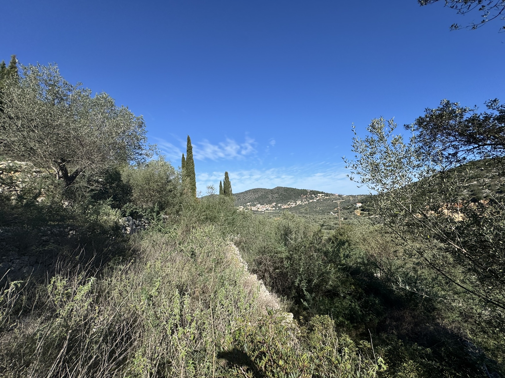 Terrain and landscape of land for sale in Ithaca Greece, Vathi