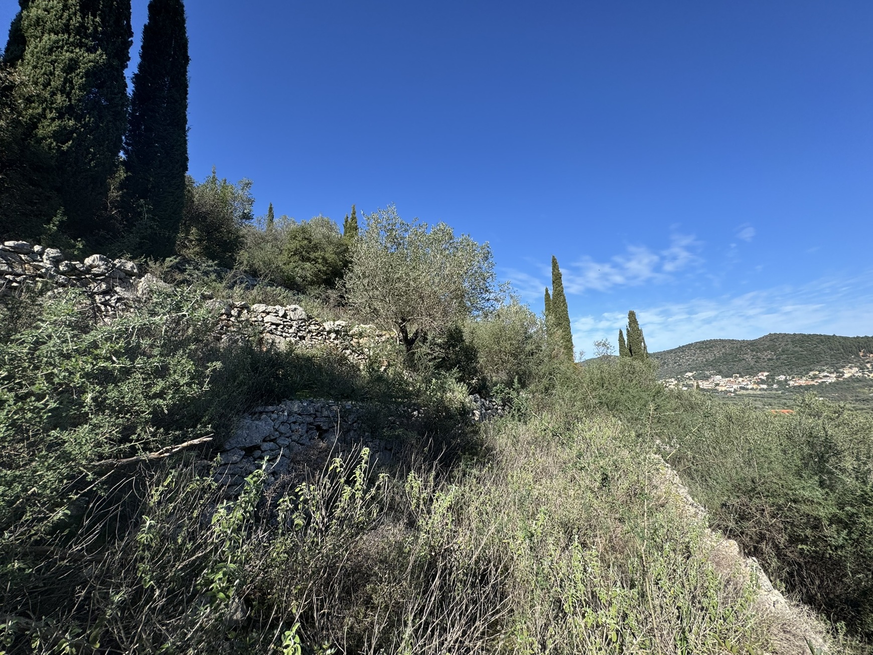 Terrain and landscape of land for sale in Ithaca Greece, Vathi