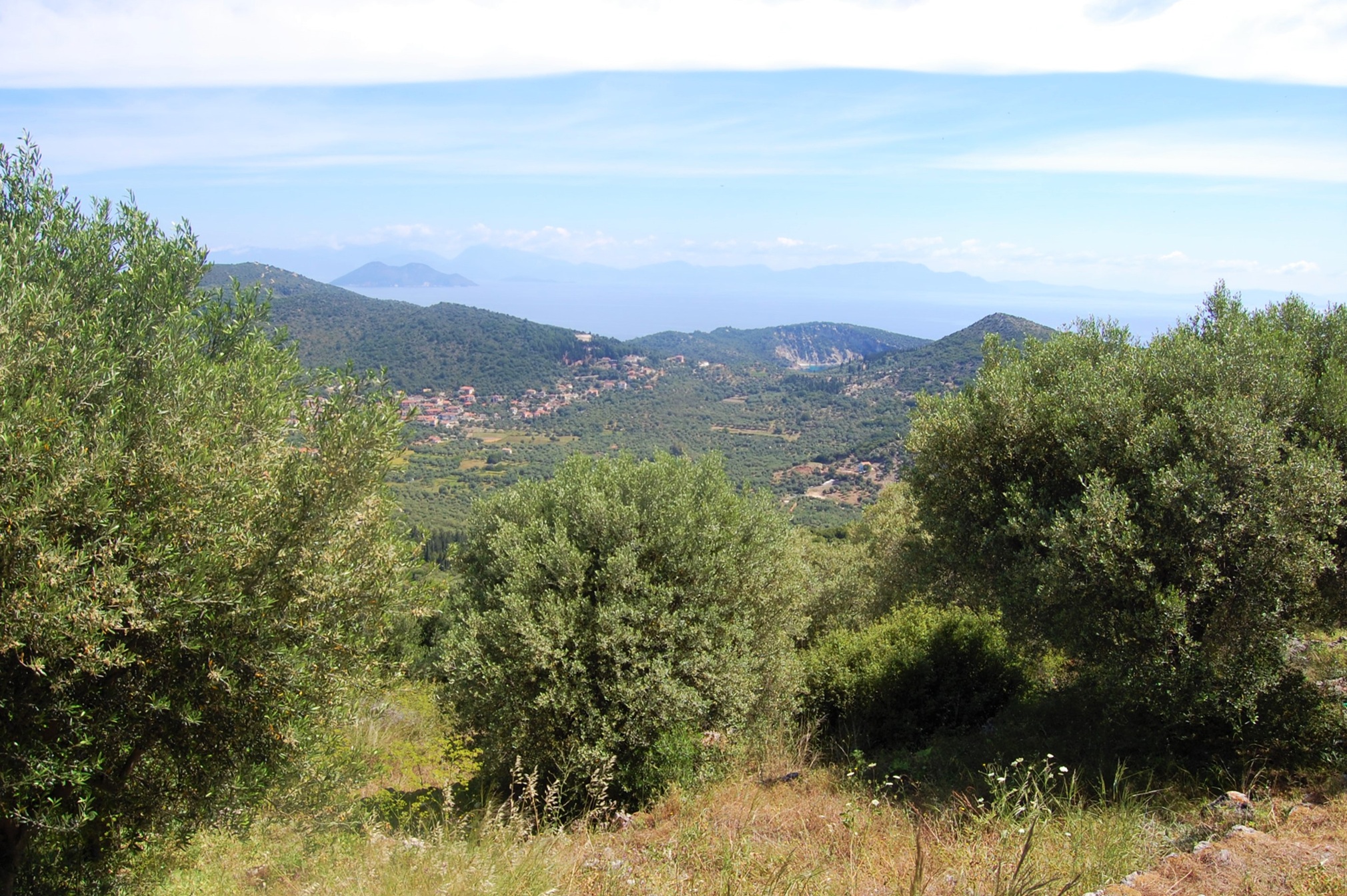 Sea views of land for sale in Ithaca Greece, Perachori