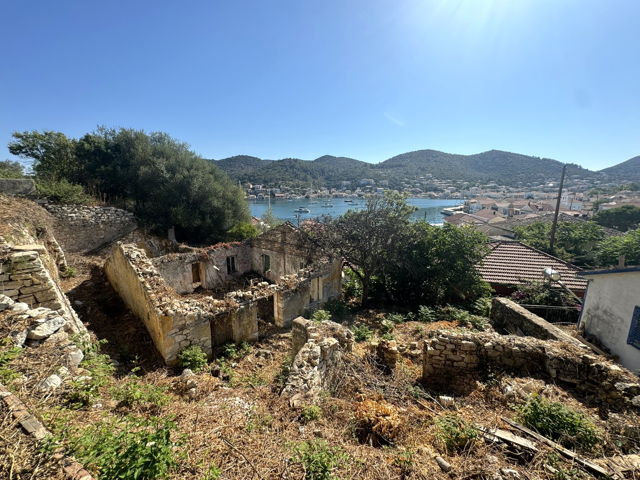 Ruin with sea views for sale in Ithaca Greece, Vathi