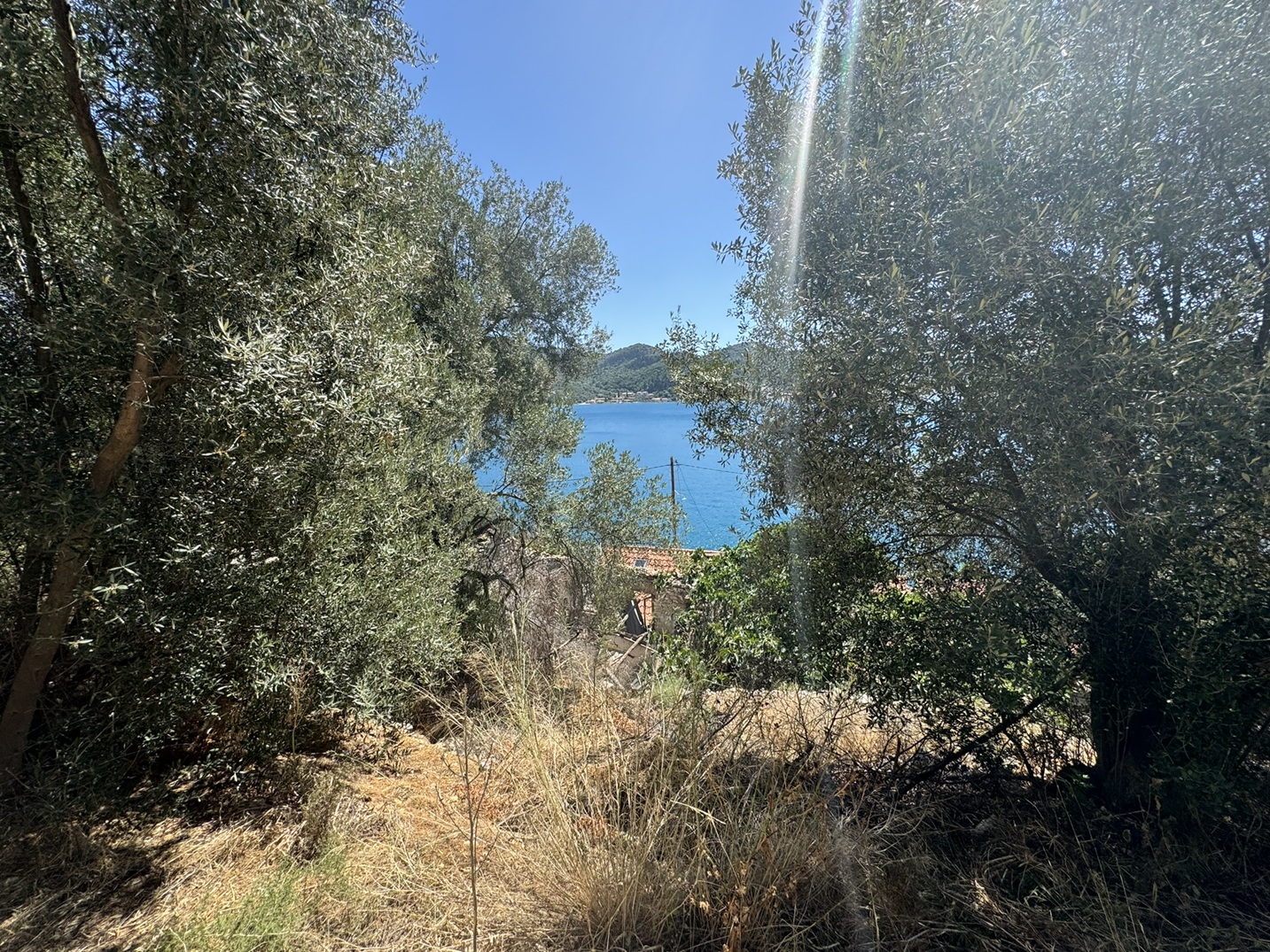 Sea views from ruin for sale in Ithaca Greece, Vathi
