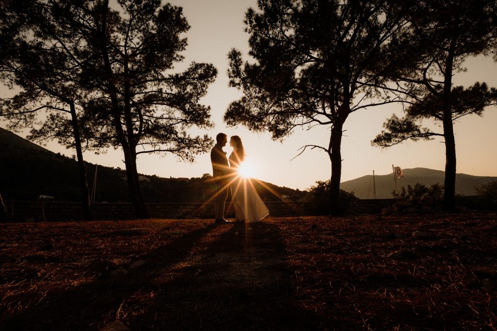 After the wedding ceremony at Lazareto chapel in Ithaca Greece, Vathi