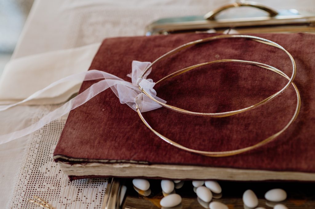 Stefana - wedding crowns for the religious ceremony in Ithaca Greece, Vathi