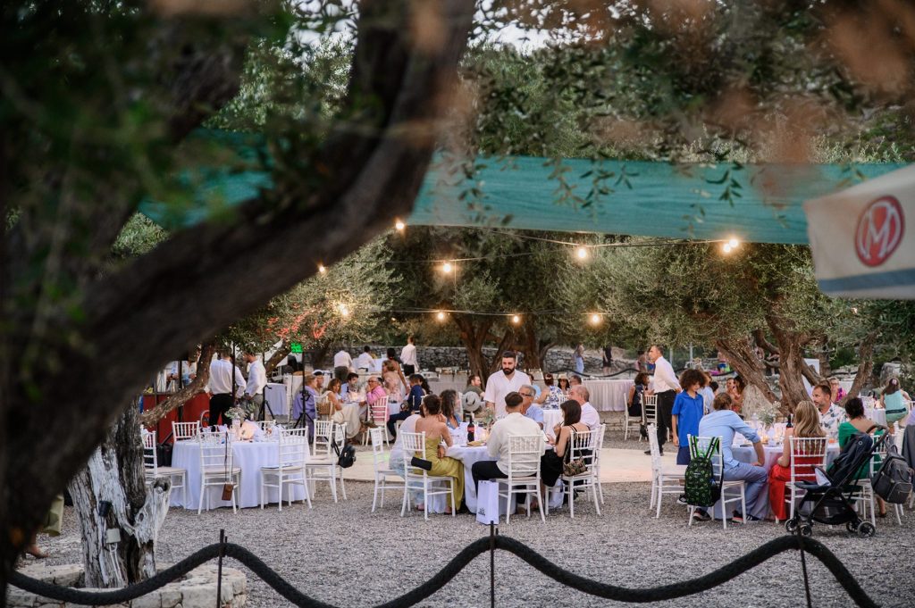 Beach wedding reception in Ithaca Greece, Vathi