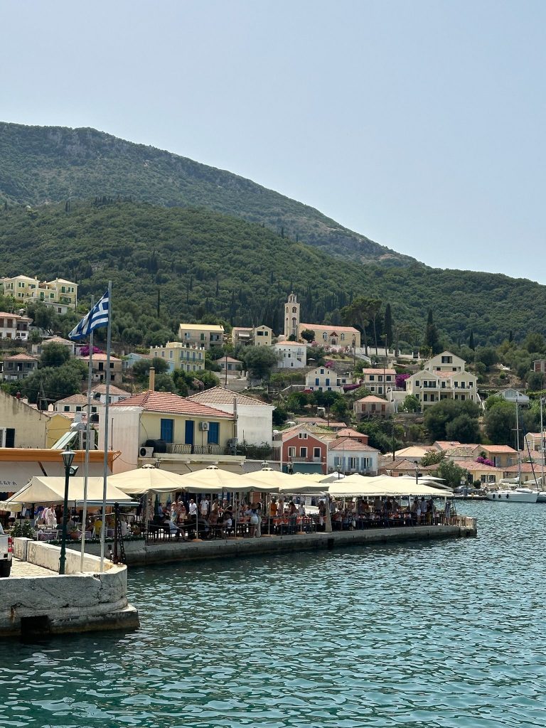 Boat day cruise around the island of Ithaca Greece