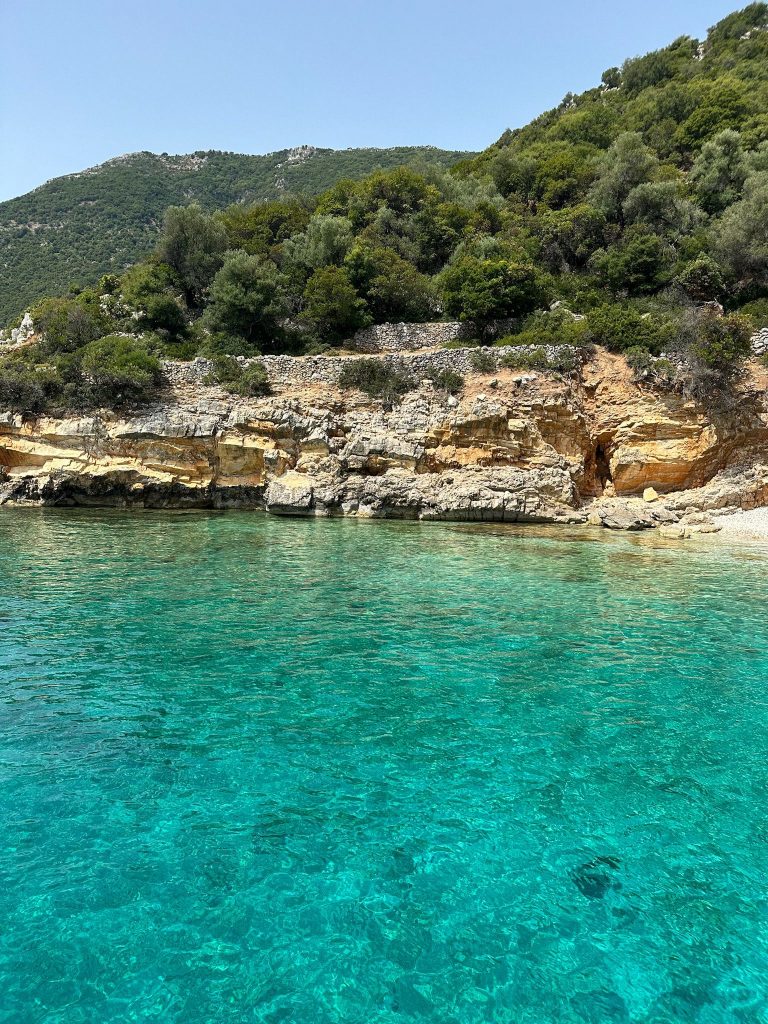 Boat day cruise around the island of Ithaca Greece