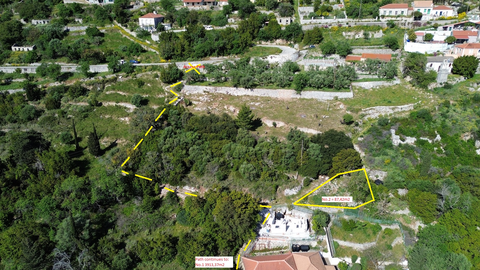 Access path to plot 2 of land for sale in Ithaca Greece, Exoghi