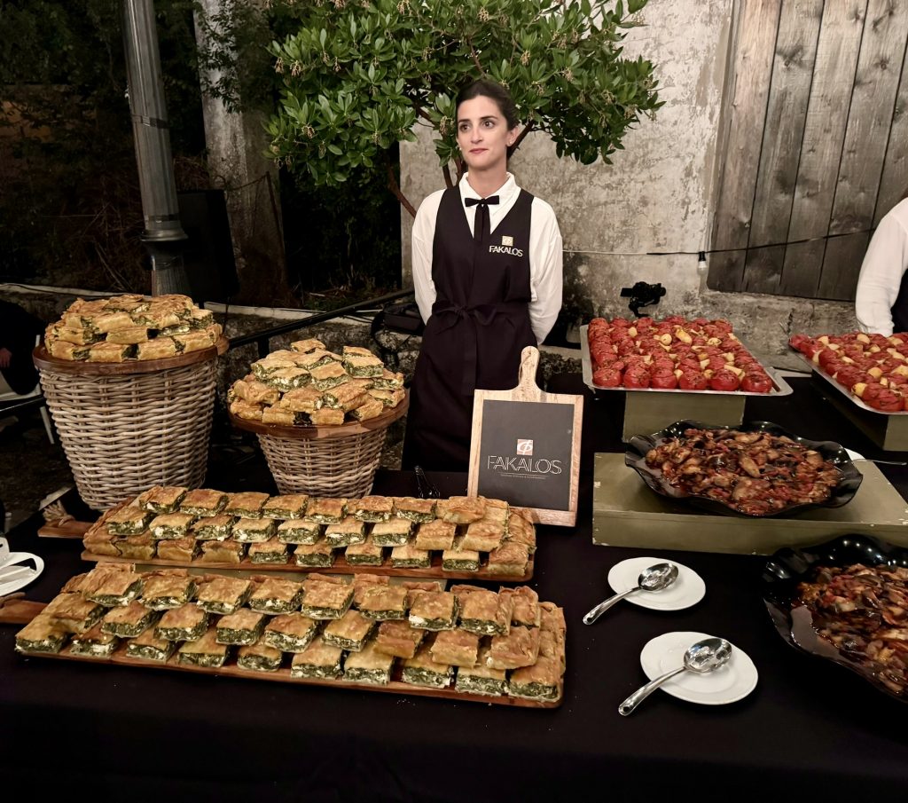 Catering at wedding reception in Ithaca Greece, Anoghi