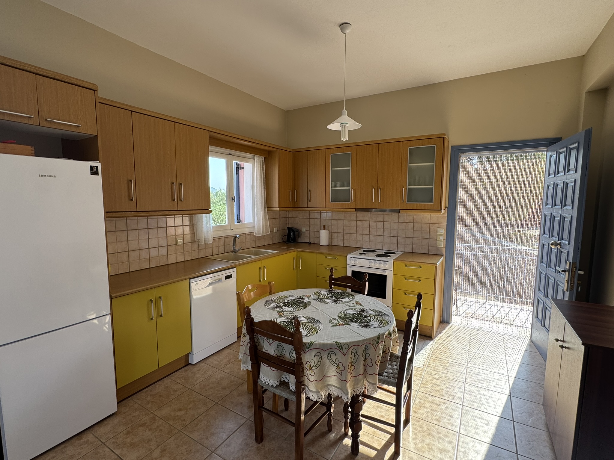 Open plan kitchen of house for rent in Ithaca Greece, Stavros