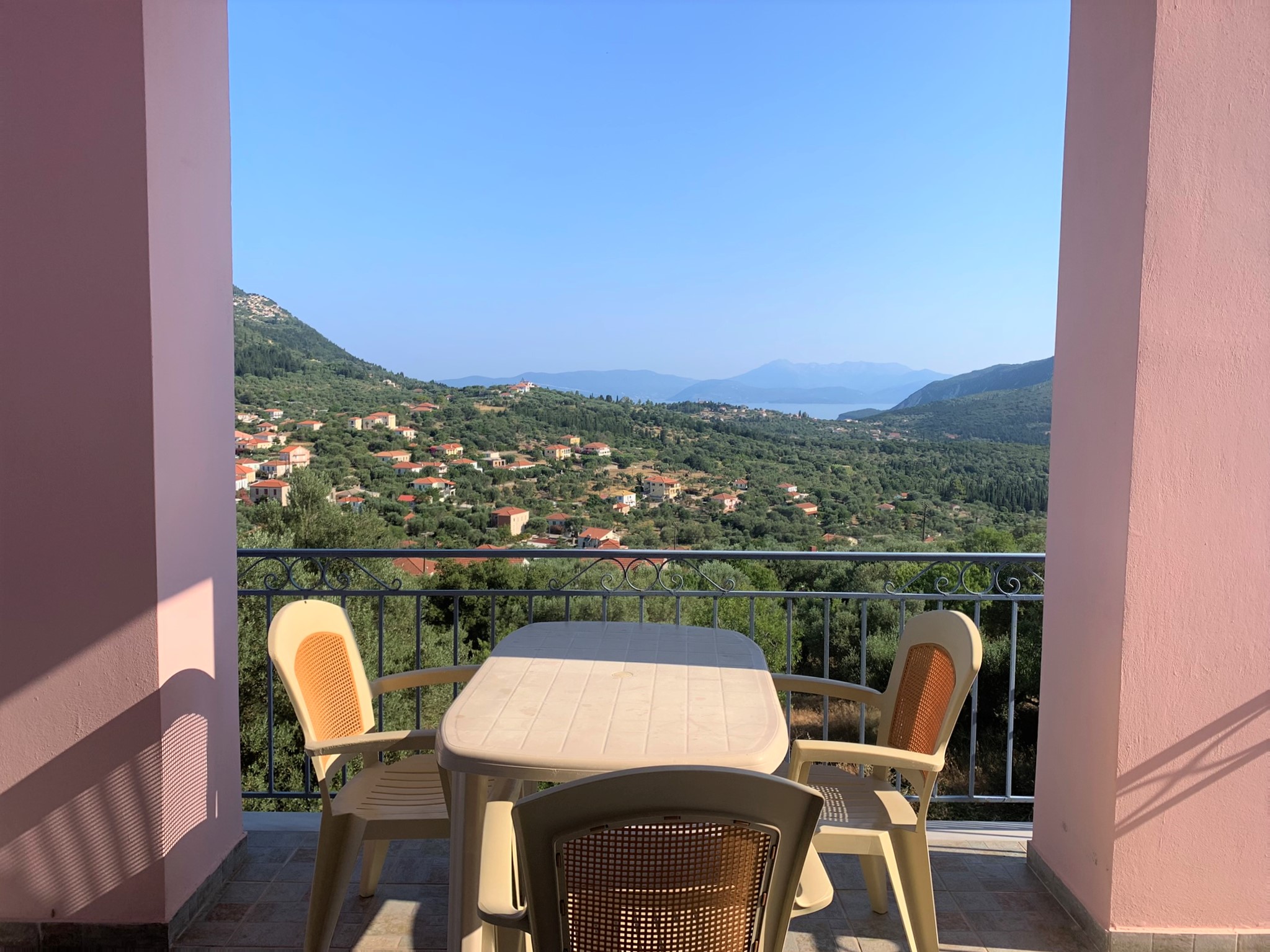 Sea views from balcony of house for rent in Ithaca Greece, Stavros