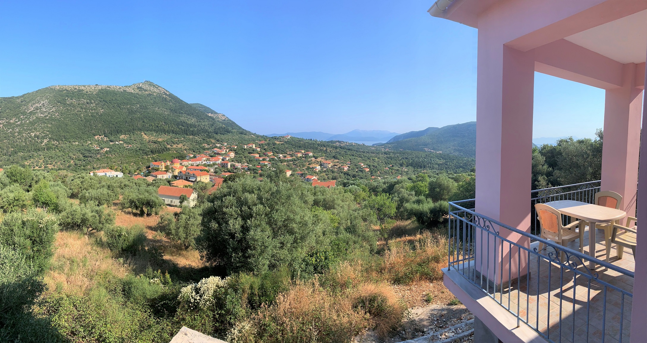 Panoramic view from house for rent in Ithaca Greece, Stavros