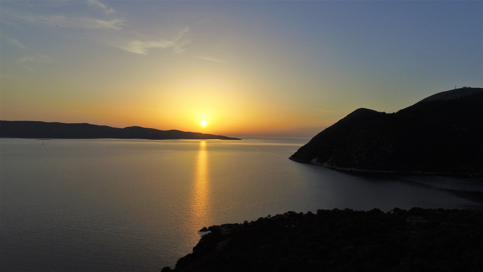 Sunset view from cottages for sale in Ithaca Greece, Stavros