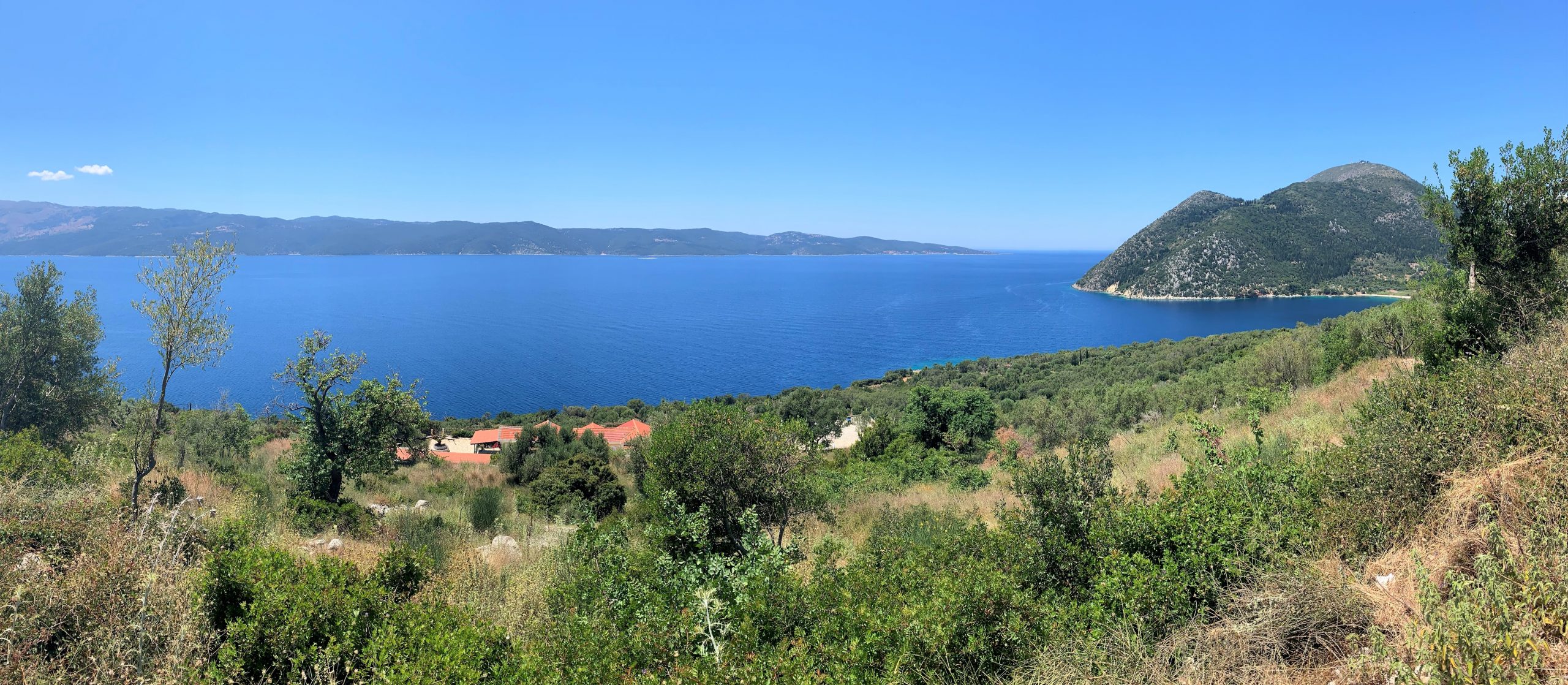 Panoramic views from cottages for sale in Ithaca Greece, Stavros