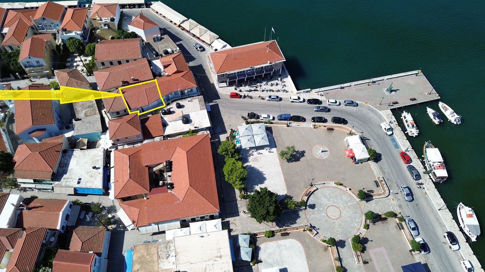 Outlined border of house for sale in Ithaca Greece, Vathi