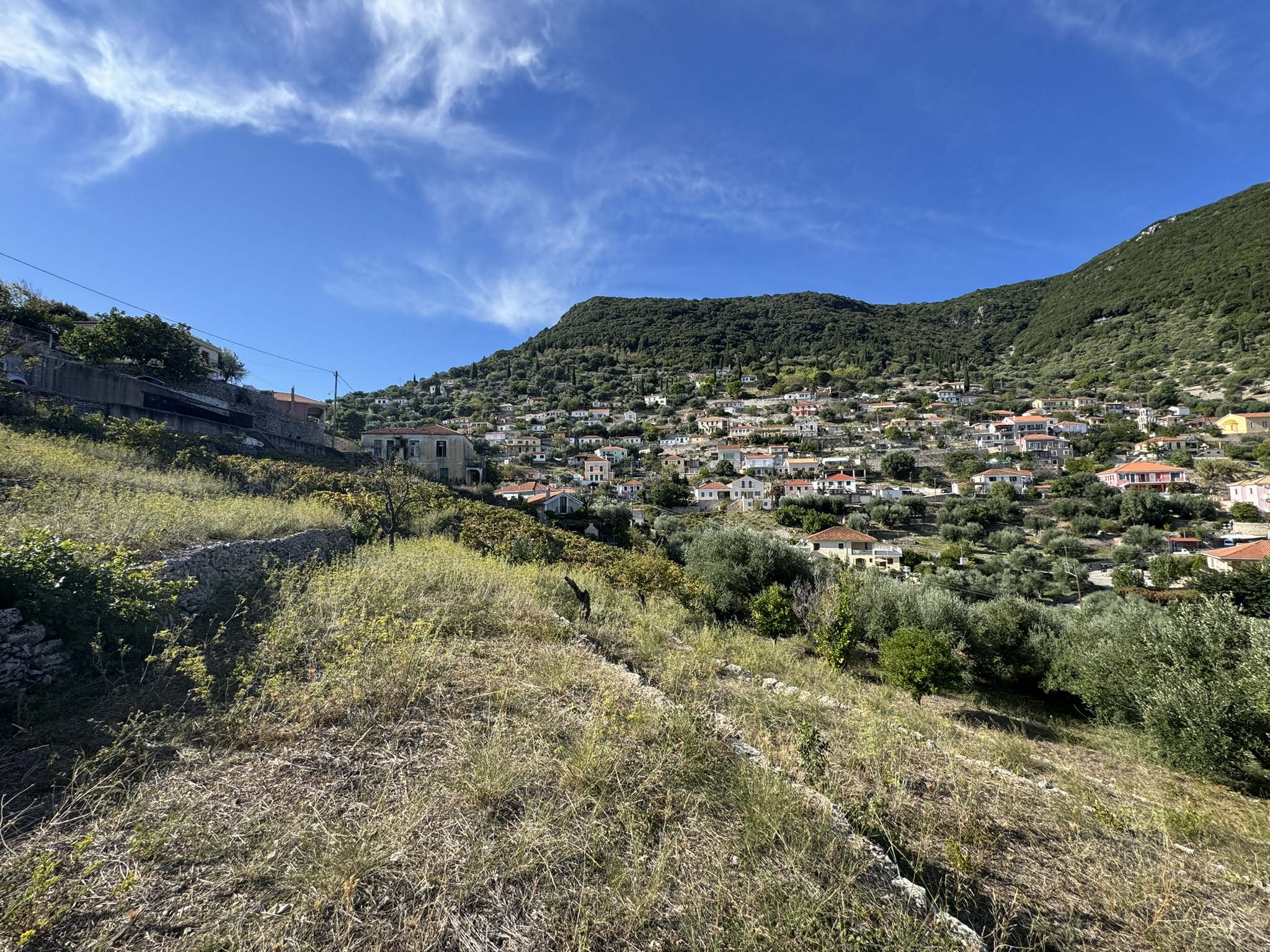 Mountain views from land for sale in Ithaca Greece, Perachori