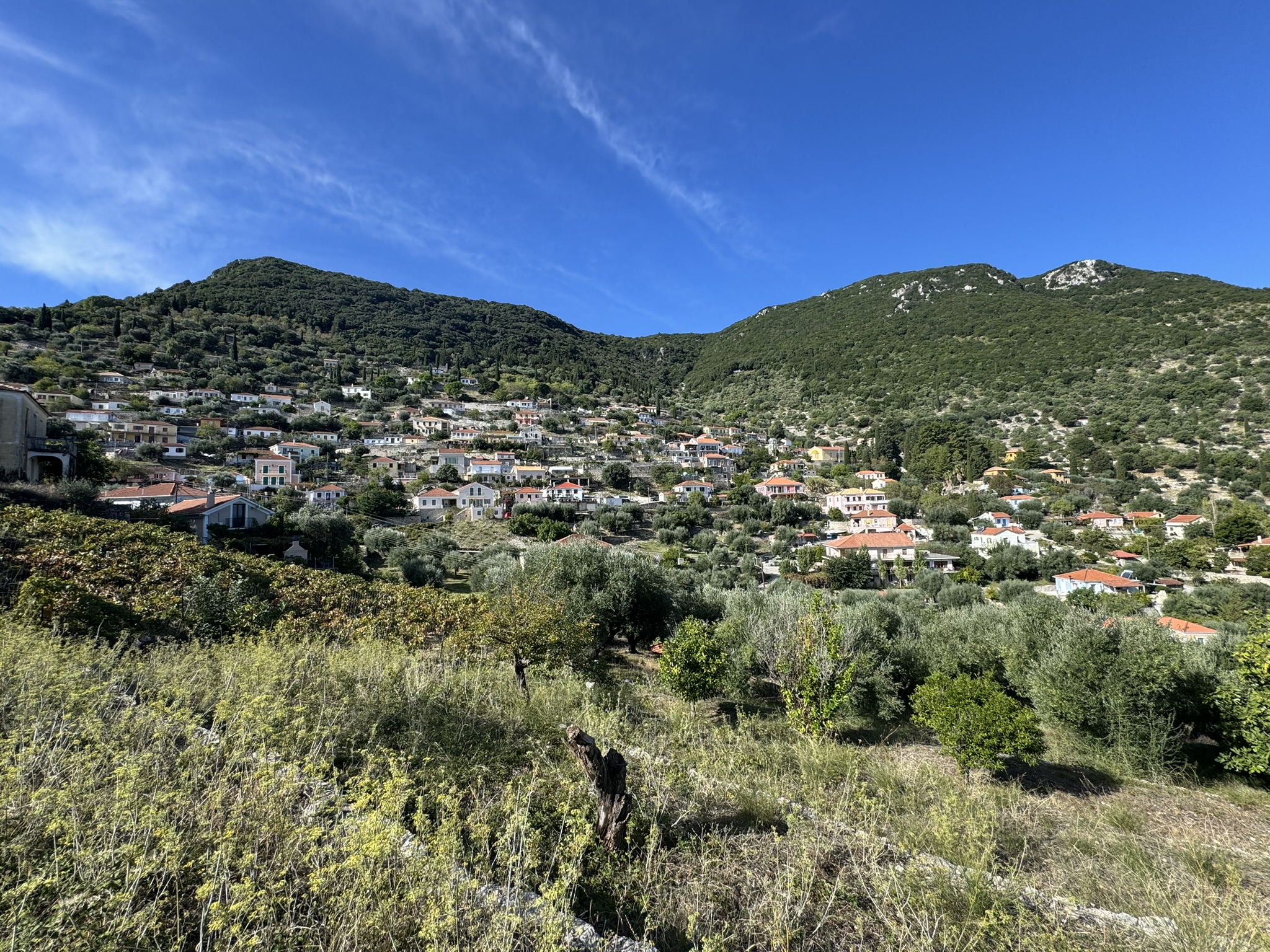 Mountain views from land for sale in Ithaca Greece, Perachori