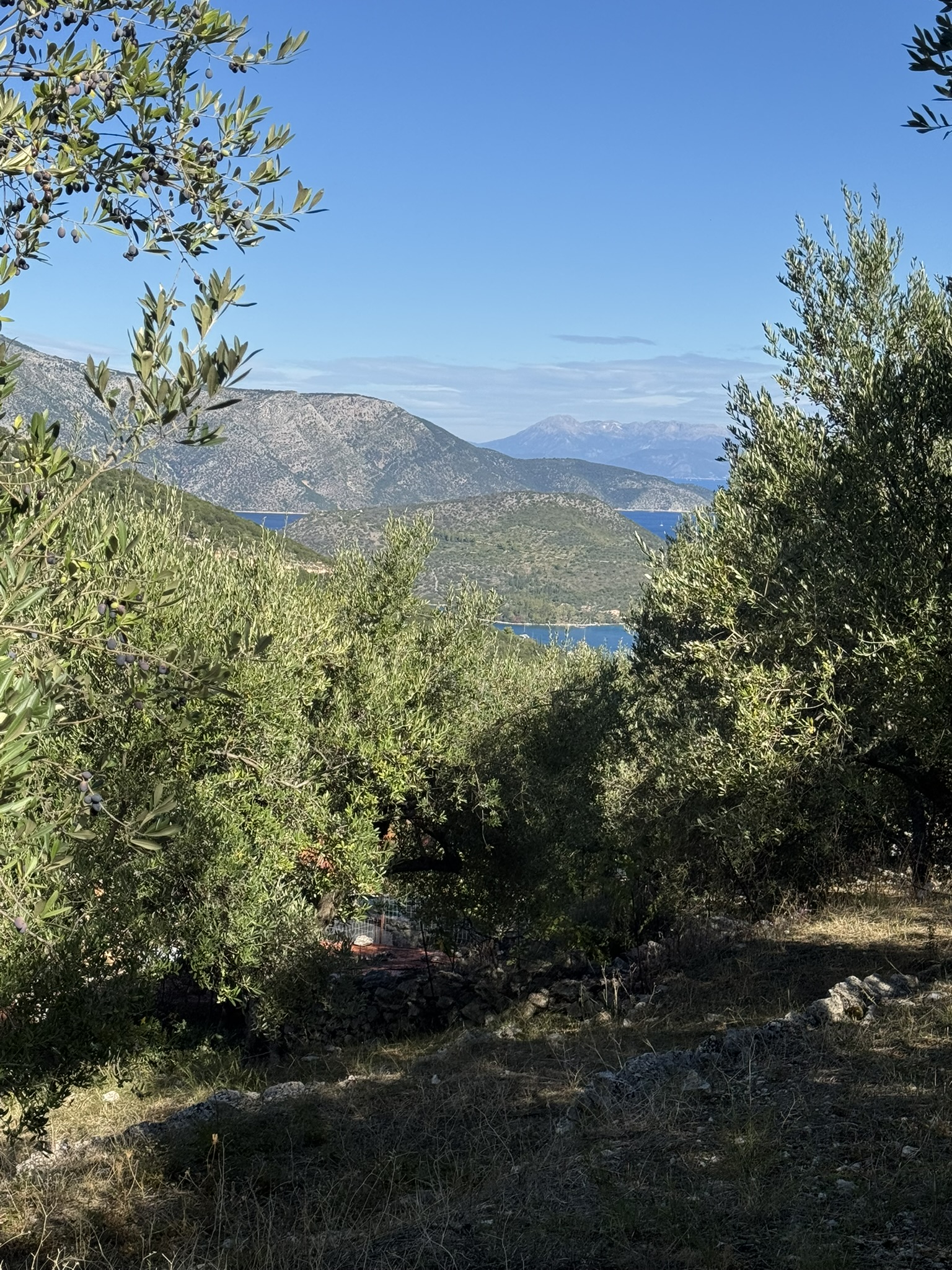 Sea views of land for sale in Ithaca Greece, Perachori