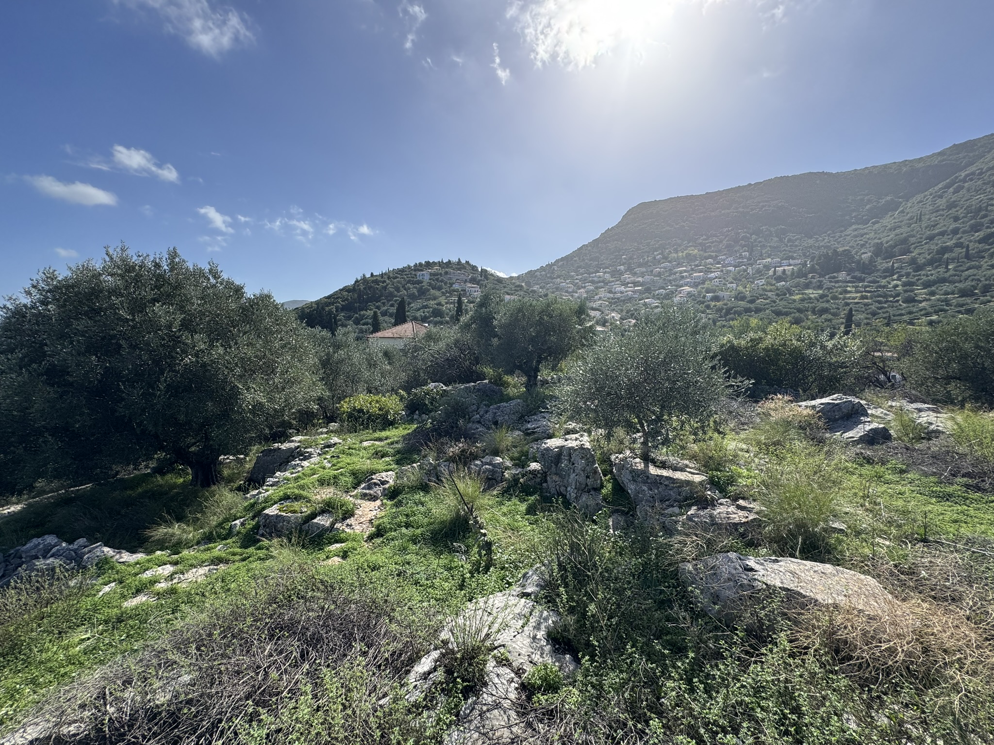 Terrain and landscape of land for sale in Ithaca Greece, Perachori