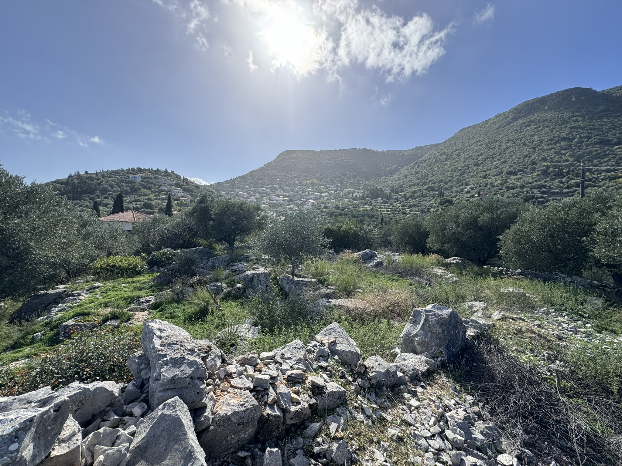 Terrain and landscape of land for sale in Ithaca Greece, Perachori