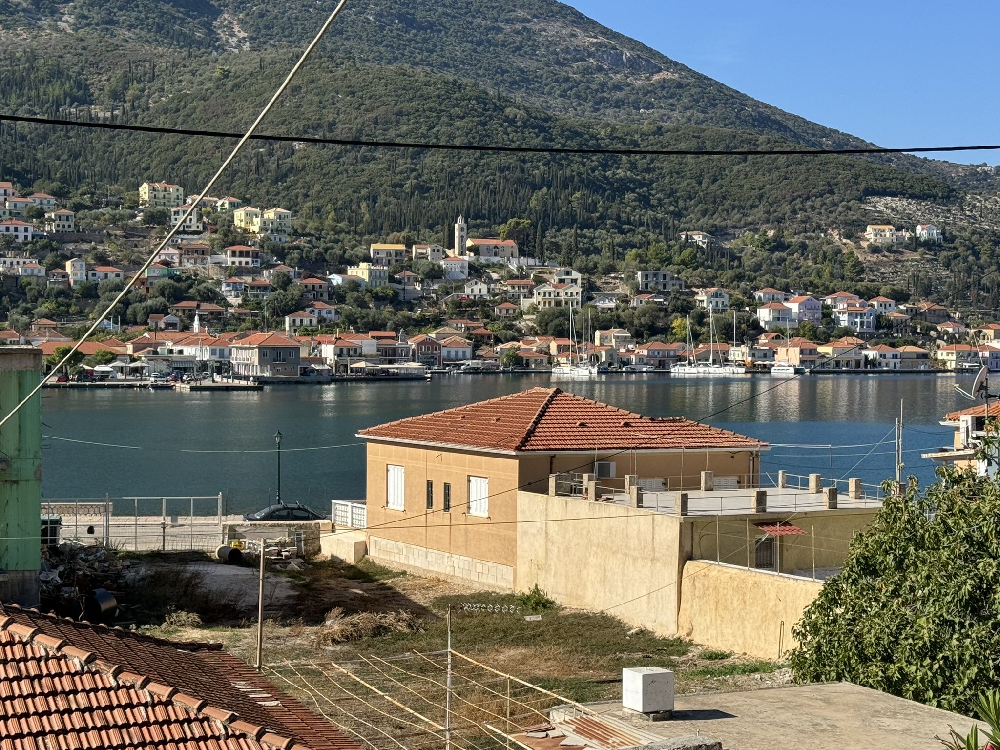Sea views from house for sale in Ithaca Greece, Vathi